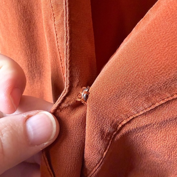 Aritzia Babaton Womens Corbett Rust Silk Romper XS - Picture 6 of 10